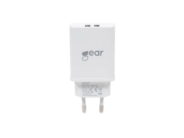 Gear by Carl Douglas Laddare Vägg 2xUSB3.1A Micro-USB 1m, st