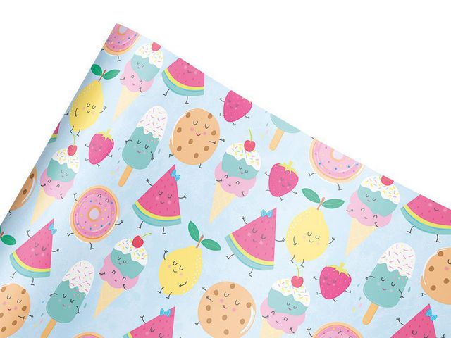 Hedlunds OF SWEDEN Presentpapper Popsicle 70cmx10m, rulle om 10 m