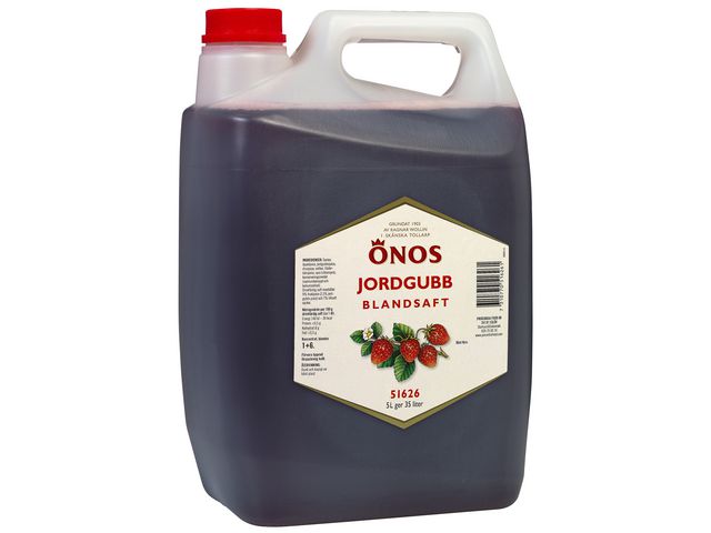 ÖNOS Saft Jordgubb Konc. 5L, flaska om 5 l