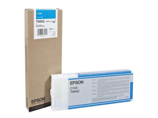 Epson Bläckpatron, T6062, UltraChrome, hög kapacitet, cyan, singelförpackning, C13T606200, st
