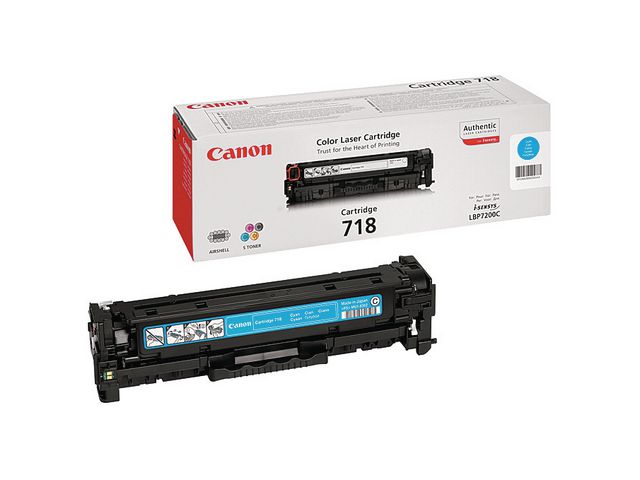 Canon Toner 718 C, 2661B002, cyan, singelförpackning, st