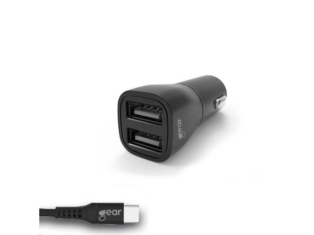 Gear by Carl Douglas Laddare Bil 2xUSB 3.4A USB-C 2.0 1m, st