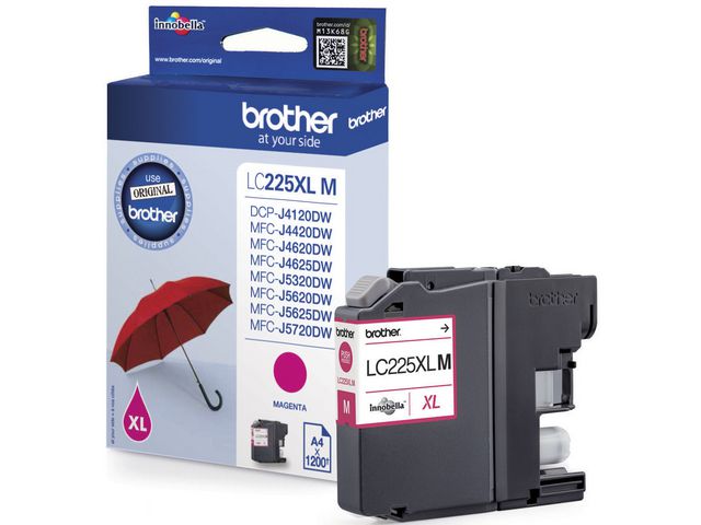 Brother Bläckpatron LC-225XLM, magenta, st