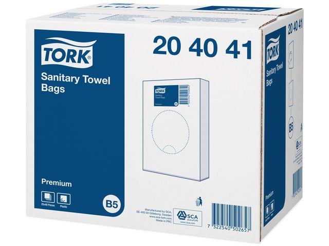 Tork Premium B5 hygienisk sanitetspåse, vit, fp om 25 st