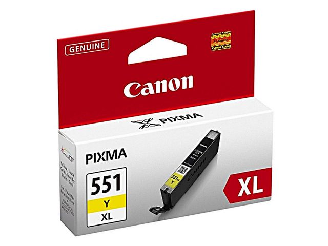 Canon Bläckpatron, PIXMA 551XL Y, 6446B001, ChromaLife100+, gul, singelförpackning, hög kapacitet, st