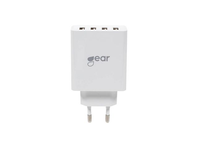 Gear by Carl Douglas Laddare Vägg 220V 4xUSB-A 5A/25W, st