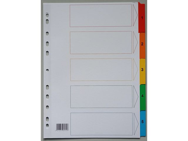 Kartongregister A4 170g 1-5, st