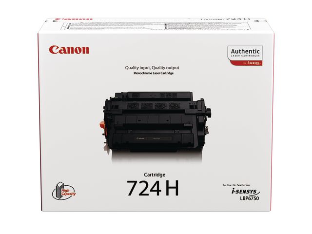 Canon Toner, 724H, hög kapacitet, svart, singelförpackning, 3482B002, st