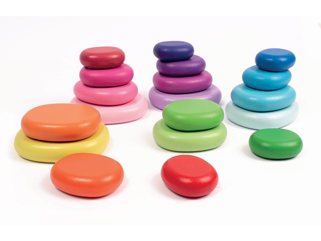 MyPauze® Trästenar rund olika stl o färger 20/fp, fp om 20 st