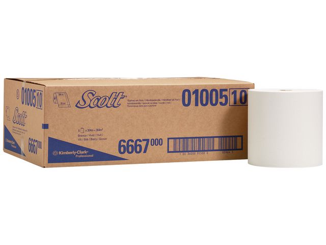 Scott® Rengöringspappersservett, Airflex, 1-lager, 200 mm, vit, fp om 6 x 304 m