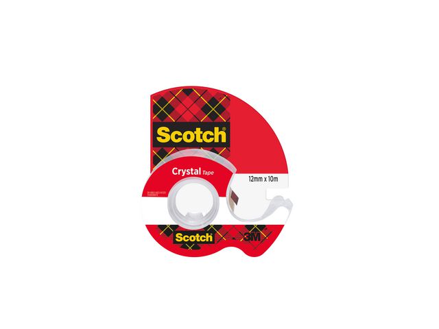 Scotch® Tejp Crystal med hållare 10mx12mm, rulle om 10 m