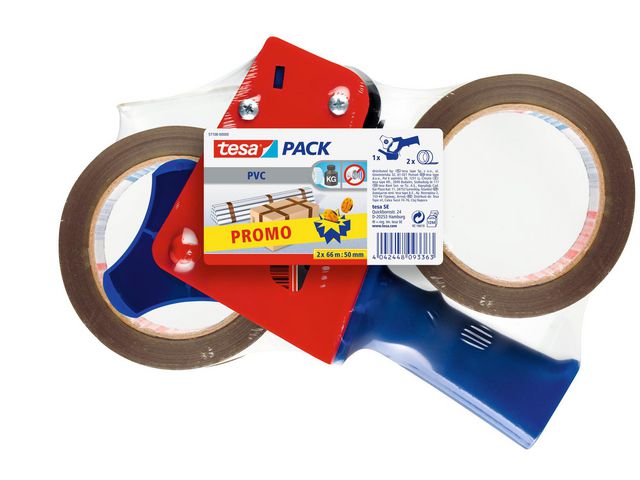 tesa® Tejpset hållare + 2 packtejp, set om 3 st