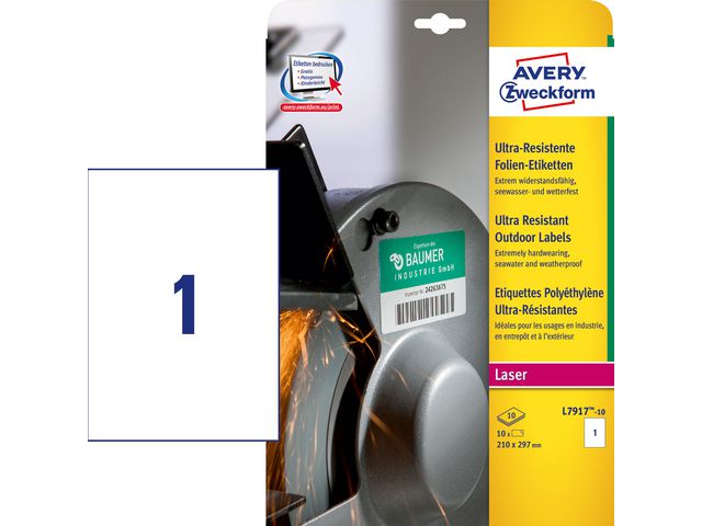 AVERY Zweckform Etikett STRETCH 210x297mm, kort 10 blad