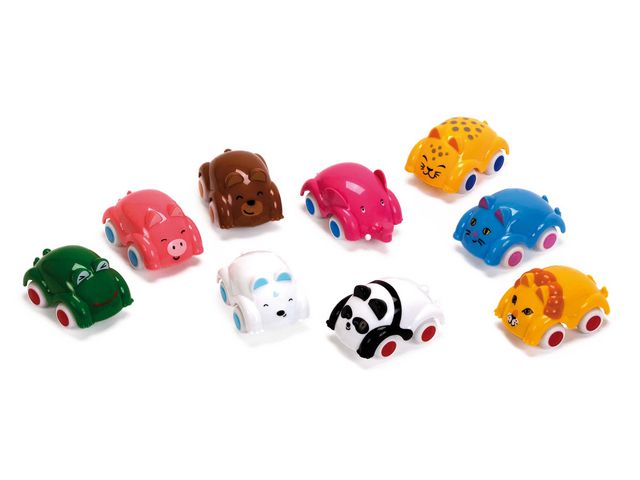 Vikingtoys Leksaksbil med djurmotiv 8 cm, st