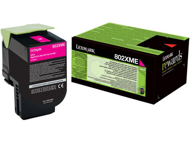 Lexmark Tonerkassett, 80C2XME, 802XM, Duck, magenta, singelförpackning, st