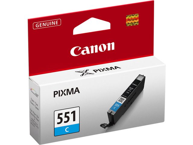Canon Bläckpatron, PIXMA CLI-551 C, 6509B001, ChromaLife100+, cyan, singelförpackning, st