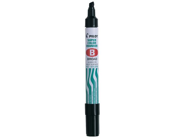 Pilot Märkpenna Super Color Marker permanent, broad, snedskuren spets, svart, st