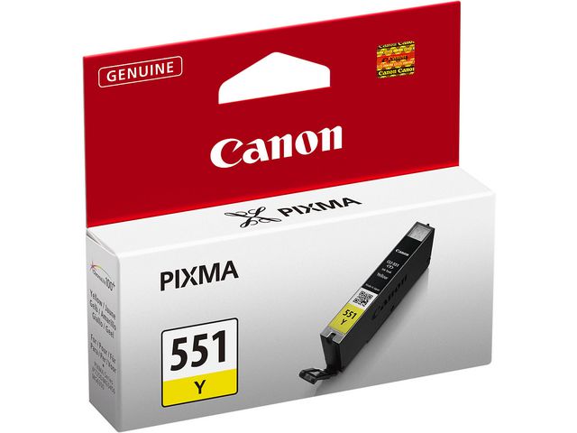 Canon Bläckpatron, PIXMA CLI-551 Y, 4542B001, ChromaLife100+, gul, singelförpackning, st