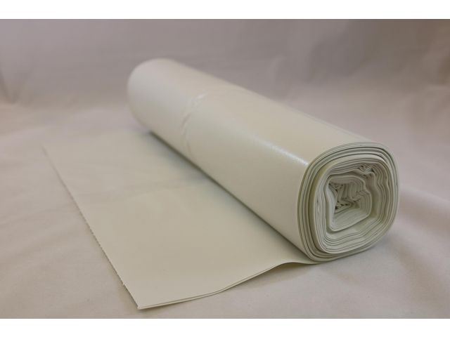 Plastsäck LLD 125L 50my vit, rulle om 25 st