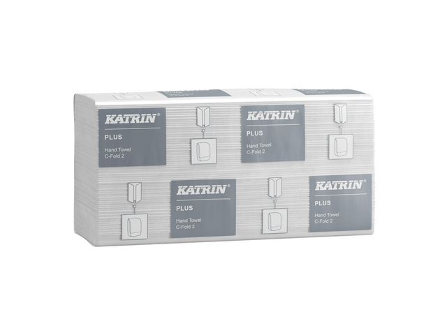 KATRIN Pappershandduk Plus C-Fold 2-lagers vit, fp om 1600 st