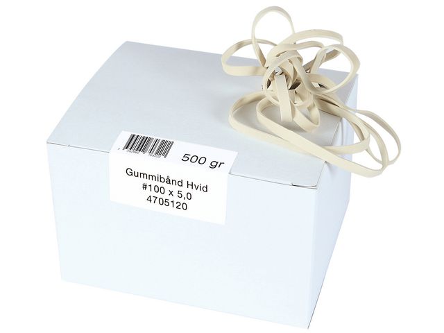 Gummiband 100x5.0mm vita 0.5kg, fp om 415 st