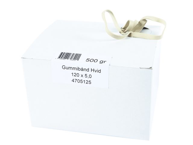 Gummiband 120x5.0mm vita 0.5kg, fp om 345 st