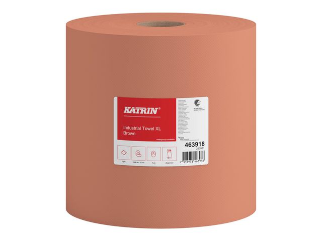 KATRIN Industritorkrulle XL, 1-lager, 320mm, brun, rulle om 1000 m