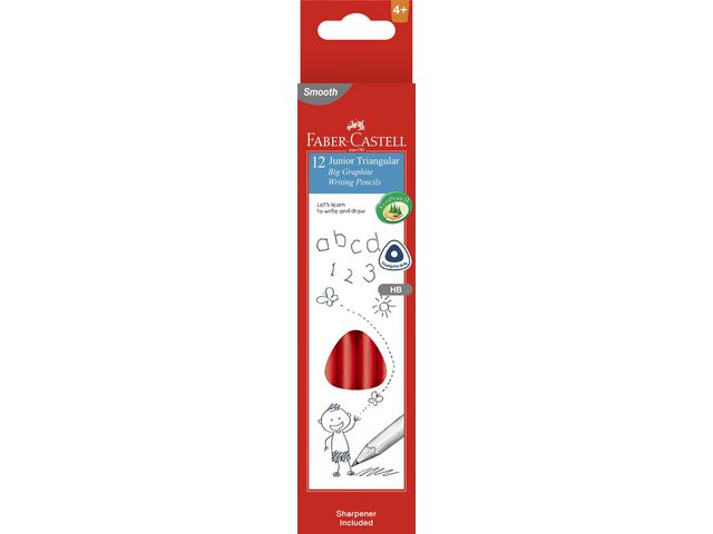 Faber-Castell Blyertspenna, Grip, HB-stift, triangelformad pennkropp med grepp, fp om 12 st