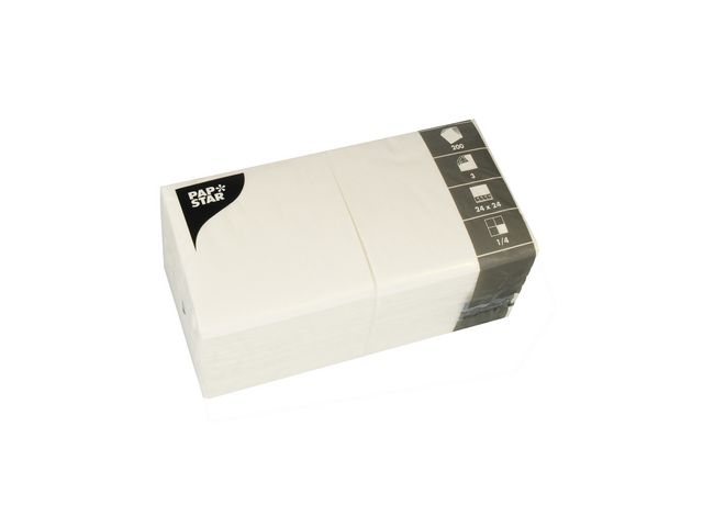 PAPSTAR Servett 3-lags 24x24cm vit, fp om 200 st