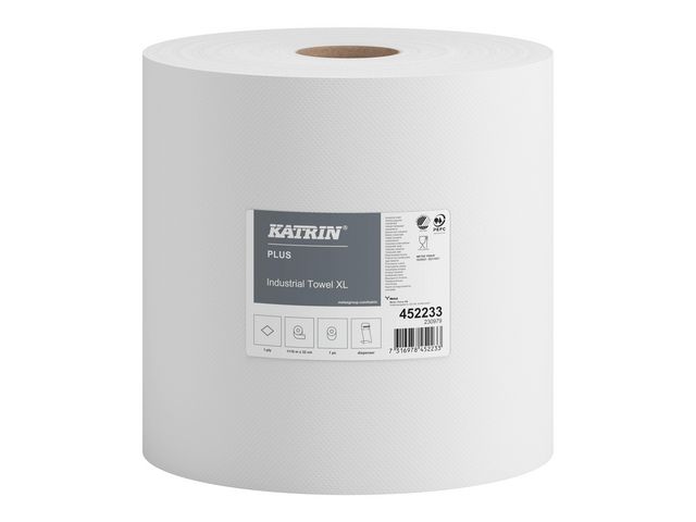 KATRIN Industritorkrulle Plus XL 1200 1-lager, 320 mm, vit, st