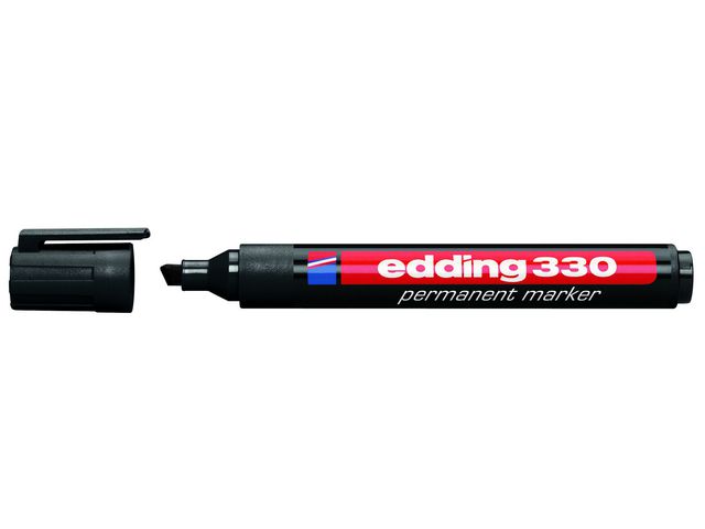edding Märkpenna Permanent 330 med snedskuren spets, 1 - 5 mm, svart, st