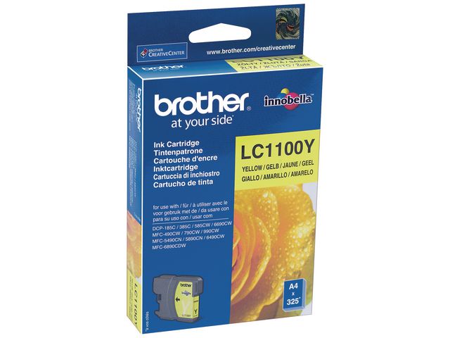Brother Bläckpatron LC1100 Y, LC-1100Y, Innobella™-bläck, gul, singelförpackning, st