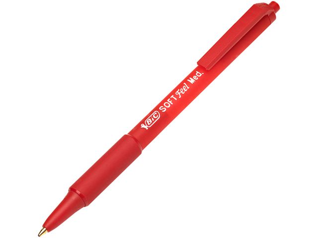BIC® Kulpenna, SoftFeel® Clic Grip, röd, st
