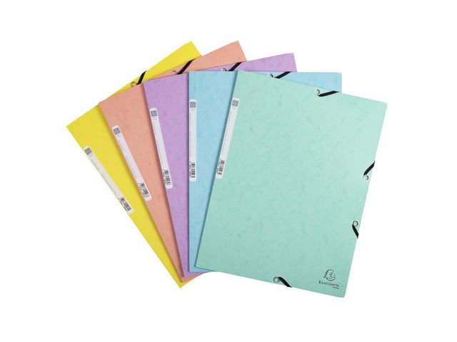 Exacompta Gummibandsmapp A4 3-klaff Aquarel pastell, st