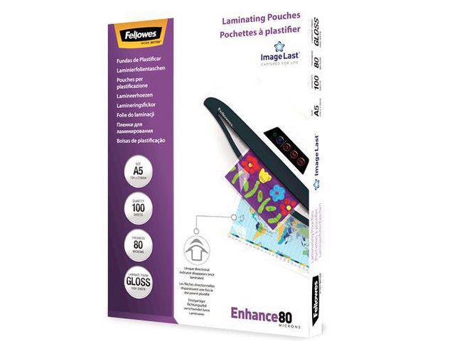 Fellowes Laminat A5 80mic Klar, fp om 100 st