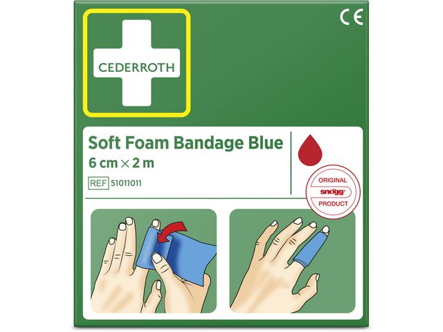 Cederroth Plåster Soft Foam blå 6cmx2,0m, rulle om 2 m
