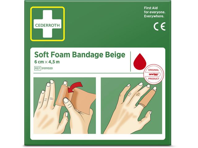 Cederroth Plåster Soft Foam beige 6cmx4,5m, st