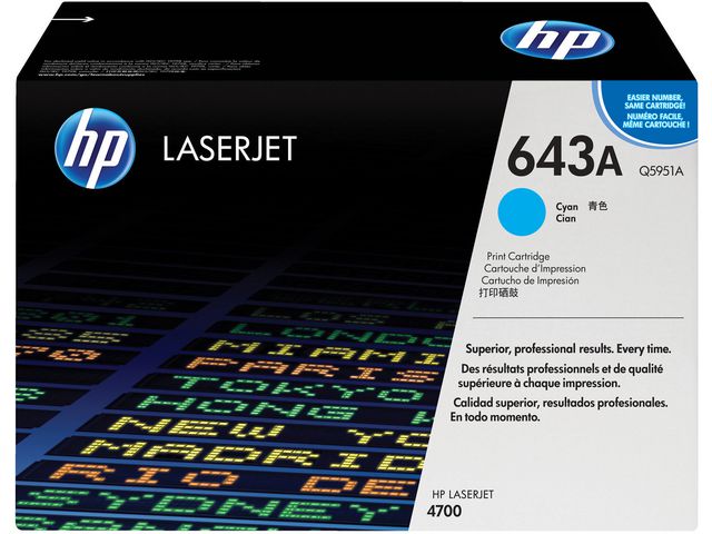 HP Toner Q5951A 643A 10K Cyan, st
