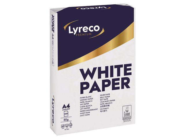 Lyreco PREMIUM Kopieringspapper Premium A4 80g ohålat, bunt om 500 blad