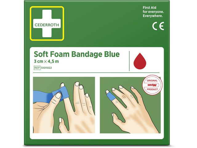 Cederroth Plåster Soft Foam blå 3cmx4,5m, st