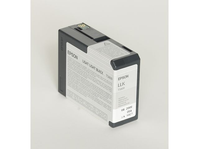 Epson Bläckpatron, T5809, UltraChrome, ljus svart, singelförpackning, C13T580900, st