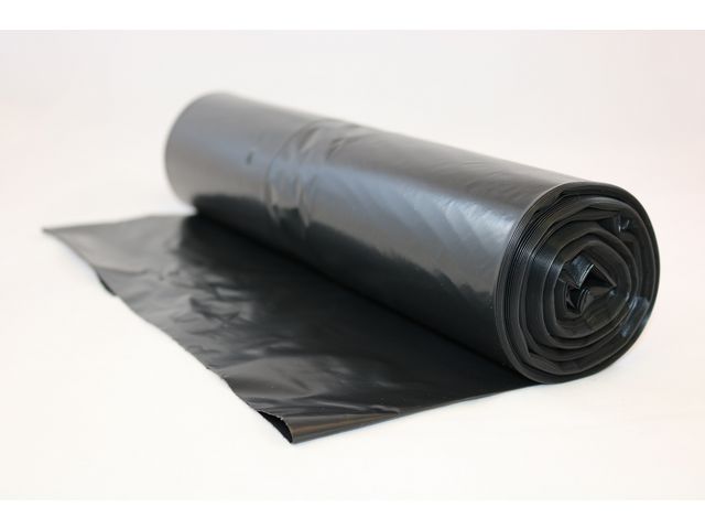 Plastsäck LD 125l 40my svart, rulle om 25 st