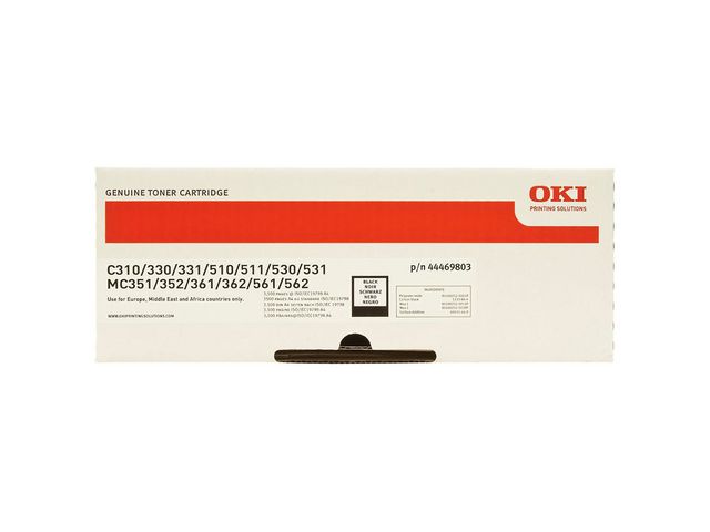 OKI Toner, hög kapacitet, svart, singelförpackning, 44469803, st