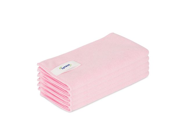 Lyreco Mikrofiberduk Pro 40x40cm rosa, fp om 5 st