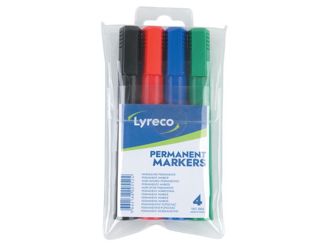 Lyreco Märkpenna rund 4 färger, fp om 4 st