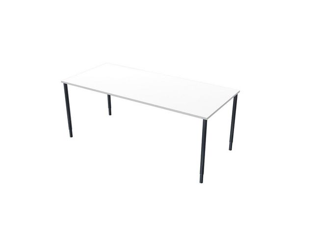 LANAB DESIGN Skrivbord fristående 180x80cm vitlam/svart, st