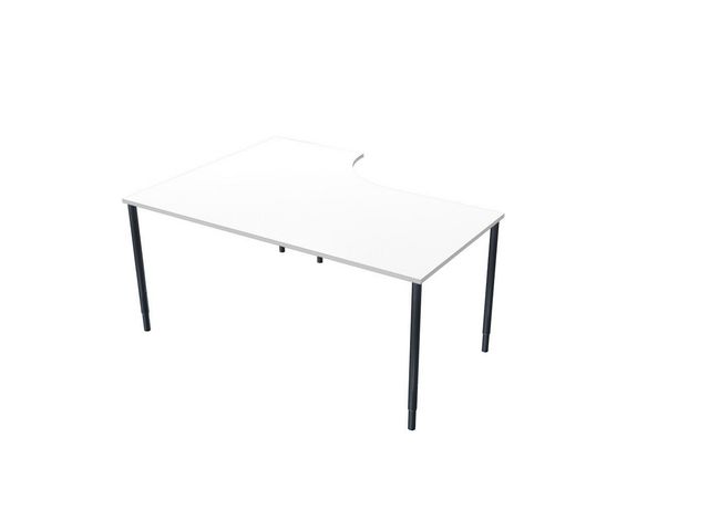 LANAB DESIGN Skrivbord Höger 160x120cm vitlaminat/svart, st