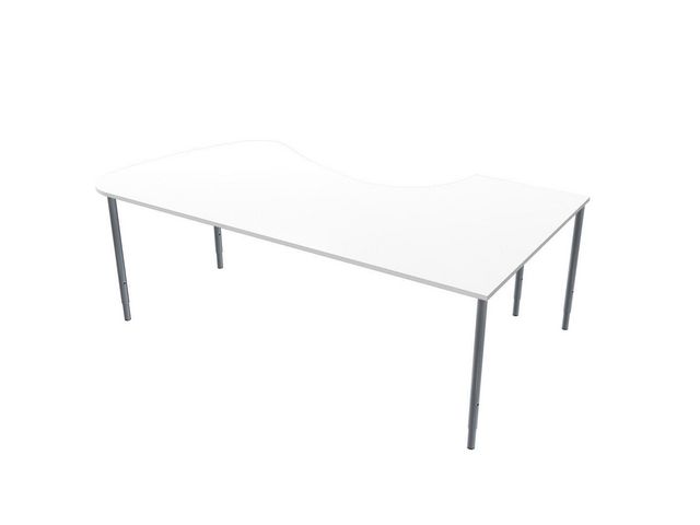 LANAB DESIGN Skrivbord Vänster 220x120cm vitlaminat/grå, st