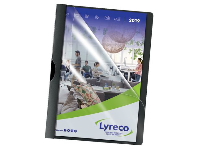 Lyreco Klämmapp PP A4 3mm svart 5/FP, fp om 5 st