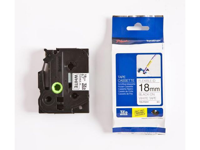 Brother Tape TZE-FX241 18mm Svart på Vit, st